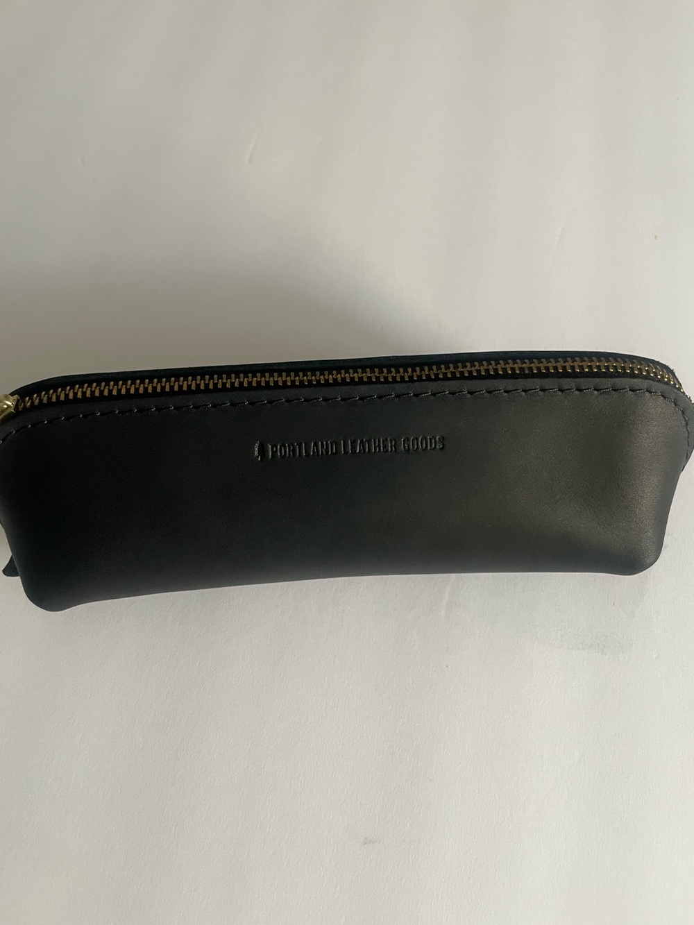Portland Leather Goods Black Leather Pencil Case Pouch
